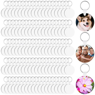 300 Pcs Sublimation Keychain Blanks Bulk Double Side Heat Transfer Sublimation MDF Blank Set with Keychain Rings & Jump Rings,Heat Transfer Keychain Blank Board for DIY Crafts(Round)