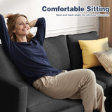 SUNLEI 73.6" Modular Sectional Sofa, Comfy Cloud Couch with Movable Ottoman Deep Seat L Shaped Modular Sofa, Sectional Couches for Living Room and Apartment, Black SUNLEI