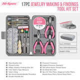 Hi-Spec 17pc Jewelry Making Tool Kit & 600pc Findings Accessories Box Set. Pliers & Wires for Handmade Bracelets, Necklaces, Earrings and Charms Arts & Crafts Hi-Spec