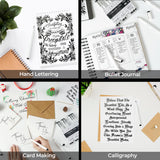 Ohuhu Calligraphy Pens, Brush Chisel Fine 10 Size Tips Pigment Black Ink Hand Lettering Pens Calligraphy Brush Markers for Beginner Handwriting Cardmaking Sketching Drawing Illustration Bullet Journal Ohuhu