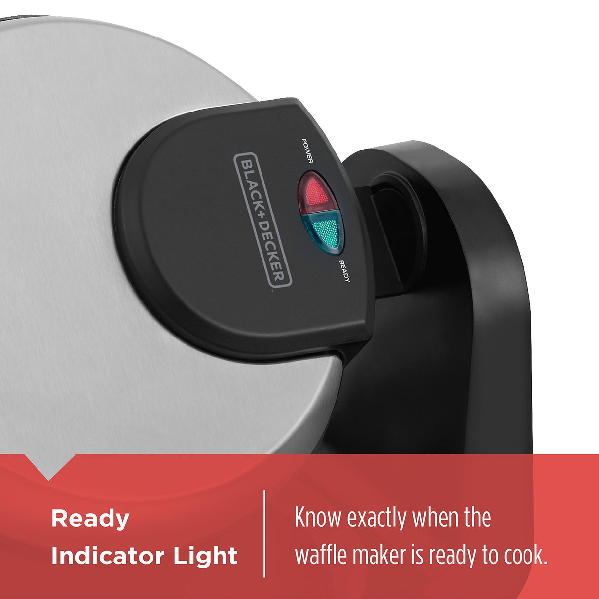 BLACK+DECKER Flip Waffle Maker, WM1404S, 7" Round Belgian Waffles, Ready Light Indicator BLACK+DECKER