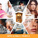 OUTEXER Outdoor Sauna 2 Person Sauna Infrared Saunas Dry Sauna Room Red Cedar and Canadian Hemlock Wood Wooden Sauna Spa 1800W APP Control 7 Color Light 48.8 * 37 * 87.4inch OUTEXER