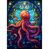 SENQAO Octopus Diamond Art Kits for Adults, Stained Glass Full Drill Diamond Dots Paintings for Beginners, Round 5D Paint with Diamonds Pictures Gem Art Painting Kits DIY Crafts Kits 30x40cm SENQAO