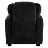 Naomi Home Suri Kids Recliner Chair with Cup Holder & Footrest, Black Chenille - Cozy Lounge for Toddlers & Children Naomi Home