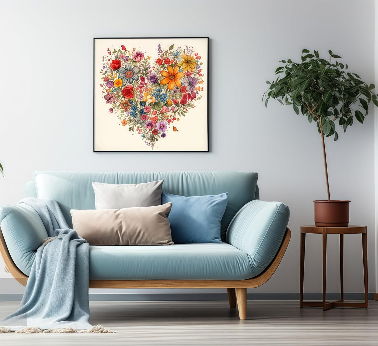 BYGFHLYW 5D Diamond Painting Kits for Adults, Heart Flower Diamond Art Kits for Adults Beginner, DIY Full Drill Diamond Dot Gem Painting for Home Wall Decor 13.78x13.78inch BYGFHLYW