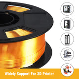 Silk Gold PLA Filament, 1kg 2.2lbs 1.75mm 3D Printing Material, Widely Support for FDM 3D Printer, Pack with Extra Filament Sample by BBLIFE Bblife