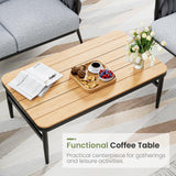 Jocoevol Outdoor Patio Furniture Set 6-Piece, Outdoor 5-Seat Sofa with Coffee Table, Waterproof Thick Cushion Patio Conversation Set, All Weather Outdoor Couch Set for Deck, Lawn, Balcony, Porch Jocoevol