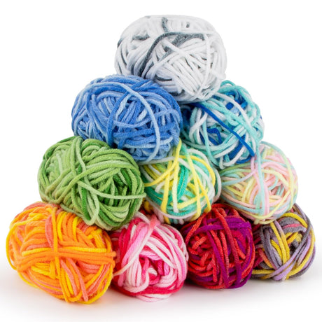 Ombre Yarn - 10 Pack x 15g Rainbow Yarn Cotton Multi Colored with Vibrant Colors Soft Color Changing Ideal for Knitting and Crocheting Crafts, Suitable for Beginners MAQIHAN