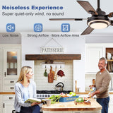 Depuley 42-Inch Ceiling Fan with Light: Walnut Ceiling Fans with 5 Blades Dual Finish Reversible - Farmhouse Ceiling Fan with Remote Control for Living Room Outdoor Patios Depuley