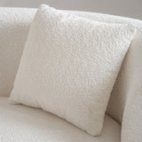 Acanva Modern Curved Sectional Living Room Couch, Minimalist Comfy Boucle Fabric Modular Sofa for Apartment, Home Office, 114" W Right Hand Facing, White Acanva