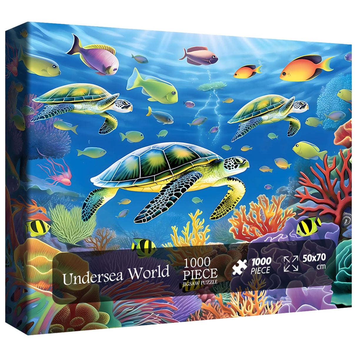 PICKFORU Ocean Puzzle 1000 Pieces, Sea Turtle Puzzles for Adults Fish, Colorful Marine Life Jigsaw Puzzles Beach Scenes… PICKFORU