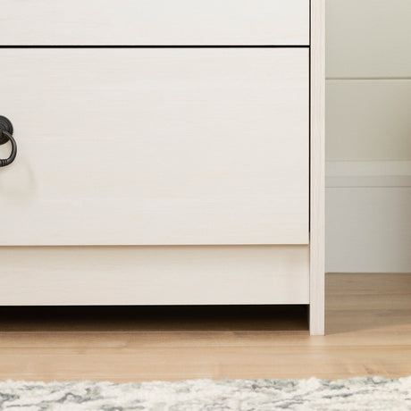 South Shore Plenny 6-Drawer Double Dresser White Wash and Weathered Oak South Shore