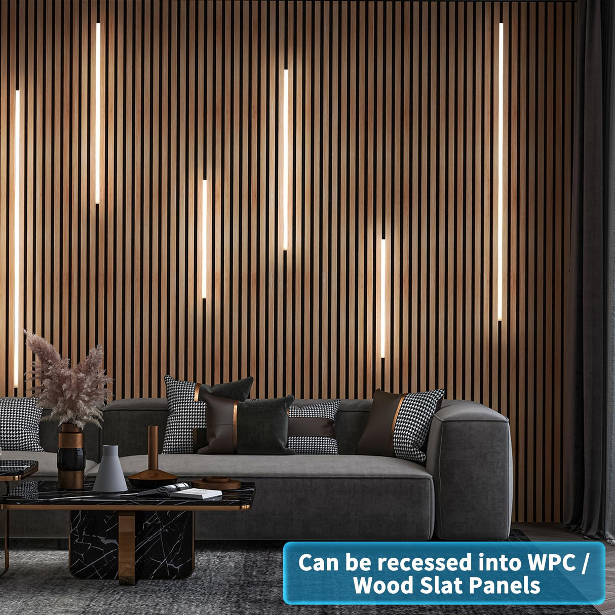 Art3d LED Recessed Lighting Kit - 6pcs Self-adhesive White LED Light with Smart Switch, 3000k Touching Switch Light for Wood Slat Wall Panels, Headboards, Stairs, Home decor, Under Cabinet Strip Light Art3d