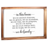 MAINEVENT In This House We Do Family Sign 11x16 Inch, Family Signs Home Decor, Rustic Farmhouse Decor the Home Sign, Wall Decorations Living Room, Modern Farmhouse Sign Solid Wood Frame MAINEVENT