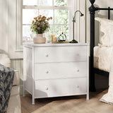 BOLUO White Nightstand with Fabric Drawers, Large Night Stand 3 Drawer Dresser for Bedroom, Closet, Girls Modern BOLUO