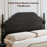 BedsPick Solid Wood Bed Frame Queen Size, Wooden Retro Style Queen Bed Frame with Headboard and Footboard, Heavy Duty Bed Frame with 12 Wood Slats Support,No Box Spring Needed,Noiseless, Dark Brown BedsPick