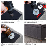 Wood Furniture Legs 6 inch - Sofa Legs Set of 4 Replacement Couch Legs - Round Furniture Feet Replacement for Legs for Furniture - Sofa Legs, Chair, Dresser, Ottoman, Coffee Table, Cabinet, Etc. Brown ALAMHI