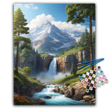 Offito Paint by Numbers Kit for Adults- Waterfall Landscape Adult Paint by Number Kits on Canvas for Beginners, Mountain Scenery DIY Acrylic Oil Number Painting Kits for Home Decor Gift 16"x20" Offito