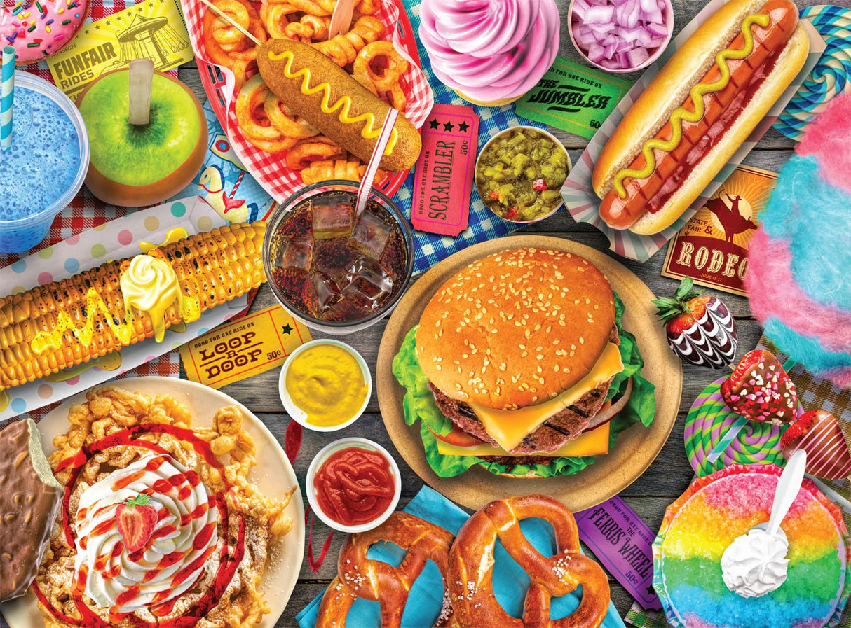 Buffalo Games - Lars Stewart - Fun Fair Food - 1000 Piece Jigsaw Puzzle For Adults -Challenging Puzzle Perfect for Game Nights - Finished Size is 26.75 x 19.75 Buffalo Games