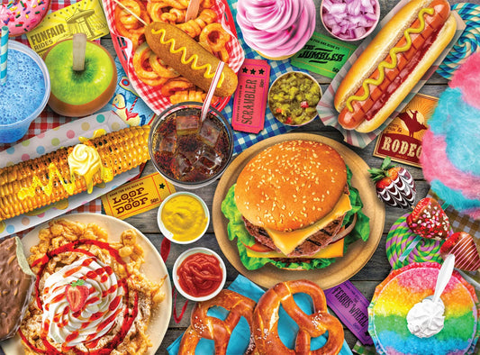 Buffalo Games - Lars Stewart - Fun Fair Food - 1000 Piece Jigsaw Puzzle For Adults -Challenging Puzzle Perfect for Game Nights - Finished Size is 26.75 x 19.75