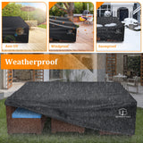 STARTWO Patio Furniture Covers Waterproof, Anti-UV Tear-Resistant 500D Heavy Duty 7-12 Seats Outdoor Furniture Cover for Sectional Sofa, Patio Table Cover, 98"x78"x28", Black STARTWO