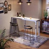 ODK 63-Inch Rectangular Bar Table with Sturdy Legs - Elegant White High Top for Indoor Use ODK
