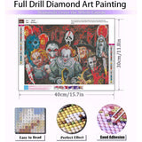 Sretoul Halloween Diamond Art Kits for Adults, Diamond Painting Kit Beginners Halloween, Horror 5D Gem Art for Adults with Round Gem Painting Gift Home Wall Decor 12x16 Inch Sretoul