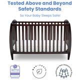 Delta Children Taylor 4-in-1 Convertible Baby Crib, Easy to Assemble, Sustainable New Zealand Wood, JPMA Certified, Dark Chocolate Delta Children