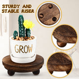 3 Pieces Wood Risers for Decor Wood Pedestal Mini Riser Stand Round Wooden Riser Rustic Farmhouse Riser for Decor Tiered Tray Decor Riser for Home Kitchen (Brown, 5/4/3 Inch) Amyhill