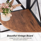 HOMBAZAAR 72-Inch Rustic Brown 5-Tier Corner Bookshelf with Metal Frame HOMBAZAAR