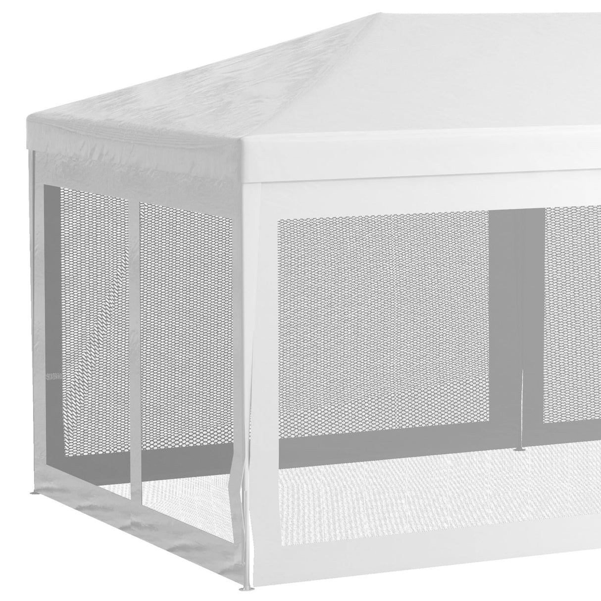 Outsunny 10' x 20' Canopy Tent Gazebo with 4 Removable Mesh Side Walls for Events & Weddings, White Outsunny