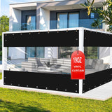 FoundGo 8'H x 7'W Vinyl Curtains for Patio 19oz, Outdoor Clear Vinyl Patio Enclosure,Heavy Duty Clear Tarp Waterproof Vinyl Tarps with Grommets for Pergola, Balcony,Porch,Gazebos，-4℉ Cold Resistant FoundGo