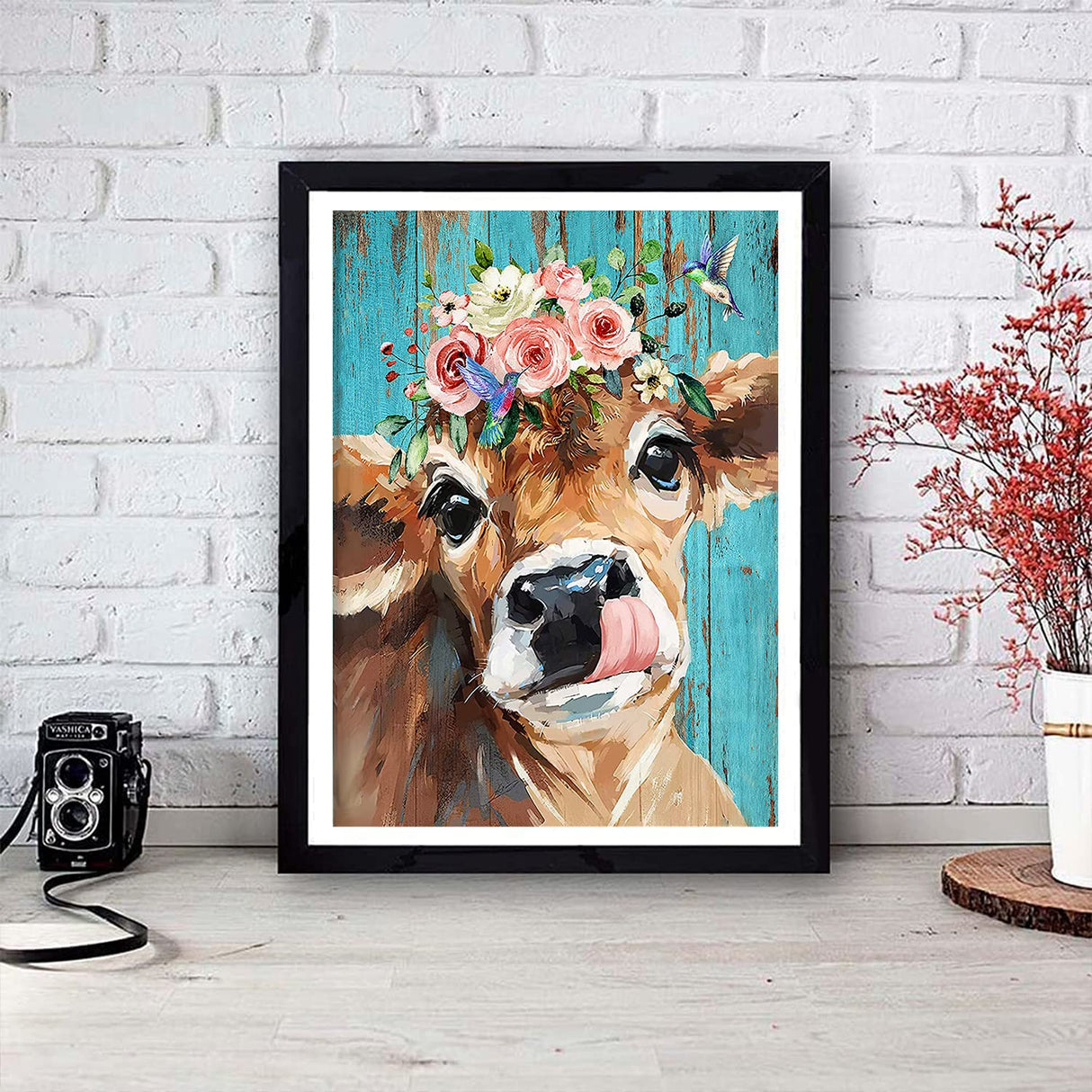 Diamond Painting Kits for Adults&Beginners DIY 5D Diamond Art Paint with Round Diamonds Full Drill Cow Gem Art Painting Kit for Home Wall Decor Gifts(12x16inch/30×40cm) TINY FUN