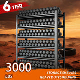 Hymnxemo 6-Tier Heavy Duty Shelves 3000lb Capacity, Adjustable Metal Garage Storage Rack for Basement Warehouse, Easy Assembly, Size 47.2''W×23.6''D×77''H Hymnxemo
