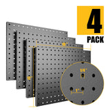 Spampur Peg Board, 4 Pack Metal Pegboard Panels Black Pegboards Wall Organizer, Tools Pegboard Storage System for Workbench, Garage Tool Storage, Office Organization, Wall Home, Craft Room Spampur