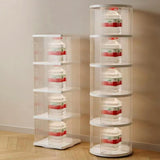 LXSJCYGJ 5 Tier Rotating Bookshelf Tower, 360° Rotating Bookshelf, Space Saving Rotating Bookshelves, Revolving Bookcase Suitable for Bedrooms, Living Rooms, Studies and Offices, White, Lazy Susan LXSJCYGJ