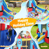 WONFUY Bounce House for Kids 13X11ft Outdoor Indoor Bouncy House with Blower Jumping Castle Water Slide Climbing Wall and Pool Splash, Backyard Fun Rocket Inflatable Slide Bouncer Ages 3-10 Years WONFUY