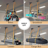 TRUSOON Kayak Hoist, Heavy Duty Kayak Pulley System for Garage Ceiling, Hold Up to 150 lbs Capacity, Canoe Garage Lift Storage System, Fit 10-18 Foot Ceilings, Black TRUSOON