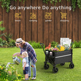 ROSONG Collapsible Wagon Cart with Wheels Foldable - Folding Utility Heavy Duty Wagons Carts for Grocery Sports Garden Shopping Camping ROSONG