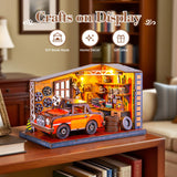 DIY Miniature House Kit Garage Workshop, Miniature Dollhouse Kit with LED, Tiny House Wooden Model Kits for Adults Teens, Mini Houses Building Kits Crafts for Adults, Gifts for Family Friends JoySpark Toys