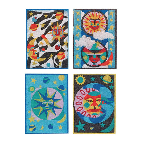 S&S Worldwide Sand Art Boards - Celestial Designs, 5" x 7", Multicolor (Pack of 12) S&S Worldwide
