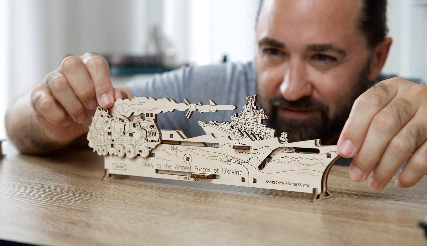 UGEARS Neptune Mission 3D Wooden Puzzle - Wooden Mechanical Model Kit to Build - WoodArtSupply