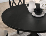 Roundhill Furniture Windvale Cross-Buck Wood 5-Piece Dining Set in Black Roundhill Furniture