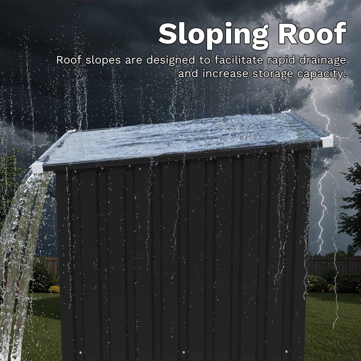 Devoko 3x3 FT Outdoor Storage Shed, Small Garden Tool Shed with Single Lockable Door, Metal Tool Storage Shed with Sloping Roof, Outside Shed for Backyard Patio Lawn, Black Devoko