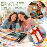 Ninonly 4 Pack Paint by Numbers Kit for Adults, Forest Paint by Number Kit Arts Kits for Beginners with Wooden Easel, Acrylic Painting, Framed Canvas for Gift Home Decor, 9 * 12 Inch Ninonly