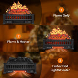 Alpaca Electric Fireplace Logs 20-Inch, Remote Controller Fireplace Insert Log Heater, Adjustable Flame Colors, Realistic Fake firewood Flame, Overheat Protection, Timer, Thermostat, 1500W Black Alpaca