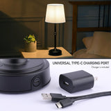 O’Bright Seraph - Cordless LED Table Lamp with Dimmer, Built-in Rechargeable Battery, 3-Level Brightness, Patio Table Lamp, Bedside Night Lamp, Ambient Light for Restaurant, Black O'Bright