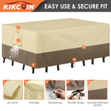 Patio Furniture Covers Waterproof for Table and Chairs, Rectangular Outdoor Furniture Set Cover, Anti-Fade, Tear/Water Resistant Patio Furniture Set Covers, 110"L x 84"W x 28"H Kikcoin