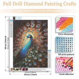Gamteldot Diamond Art Kits for Adults Beginner - 5D DIY Peacock Diamond Art with Complete Tools,Full Drill Diamond Painting Diamond Dots Gem Art Craft for Home Wall Decor Gift-12x16in Gamteldot