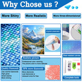 Upigi Diamond Painting Kits for Adults,Landscape Scenery DIY 5D Diamond Art Kits for Beginners,Round Full Drill Landscape Scenery Mountains Gem Art Crafts Kit for Home Wall Decor 12 x 16 Inch Upigi